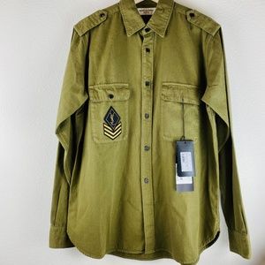 Saint Laurent YSL Army Shirt Khaki Denim